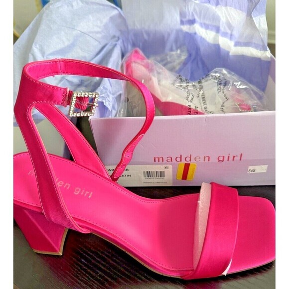 Madden Girl Womens Winni Ankle Strap Pink Fushia Dress Sandals Shoes 10 M - Picture 4 of 4